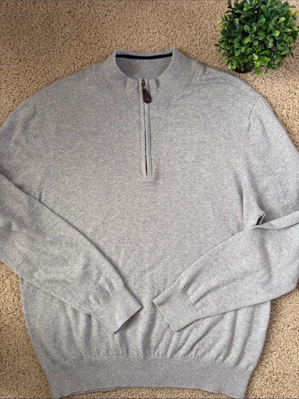 Southern Tide Heather Gray Half-Zip Pullover Sweater Men’s medium